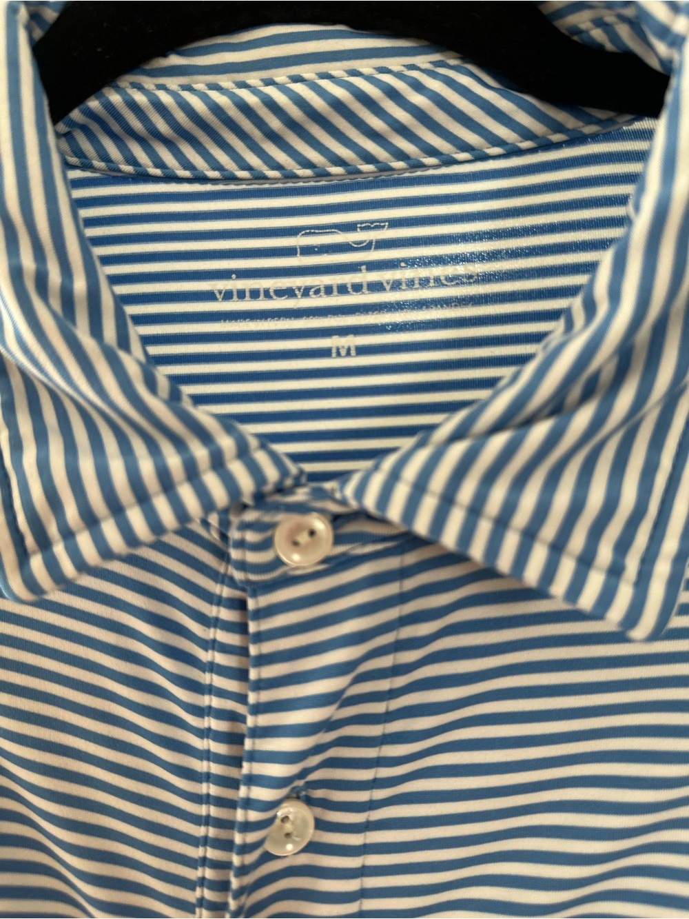 Vineyard Vines Light Blue & White Narrow Stripe Polo - Picture 3 of 5